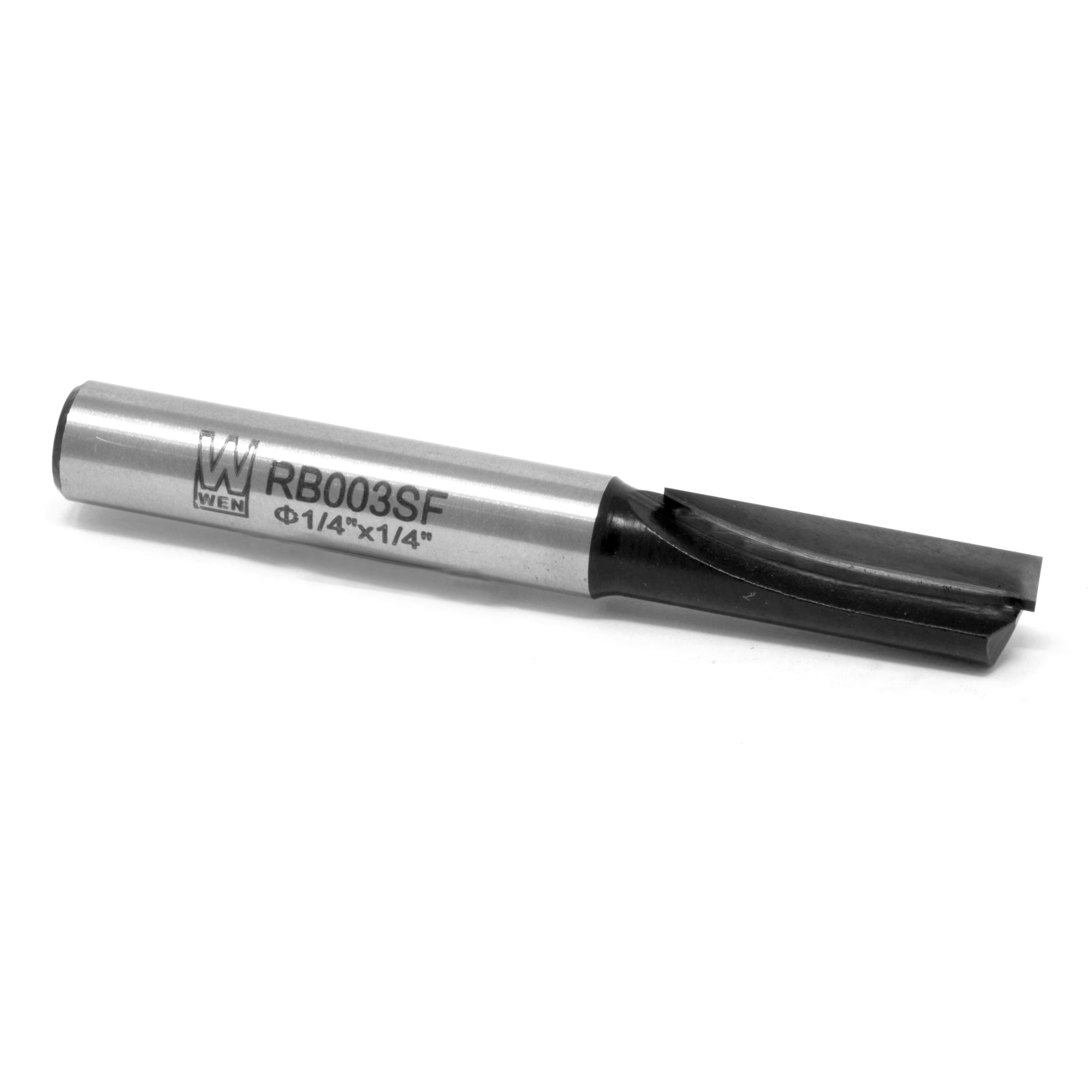 WEN 1/4in. Straight 1-Flute Carbide-Tipped Router Bit - 1/4in. Shank, 3/4in. Cutting Length, Model# RB003SF